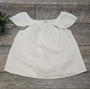 J. Crew Factory White Off-the-Shoulder Cottagecore Feminine Top, Size X-Small